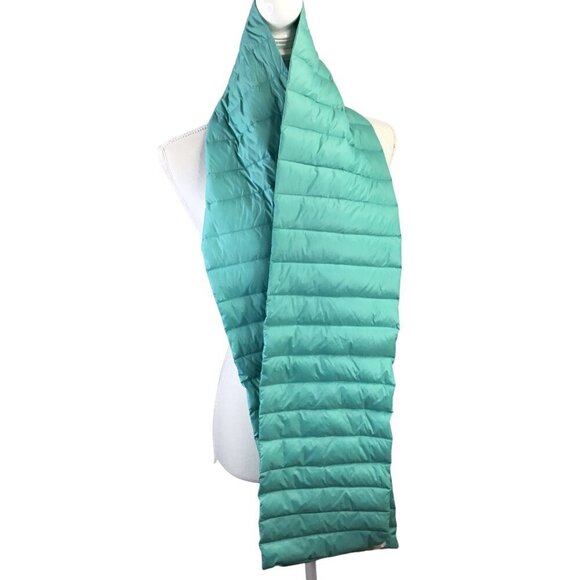Paisley Road Duck Down Filled Puffer Scarf Long Winter Teal Turquoise 77" x 8" - Picture 3 of 6